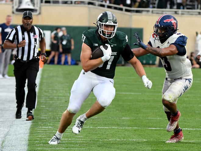 Brian Wozniak on MSU's 'deep' tight end room and limiting penalties