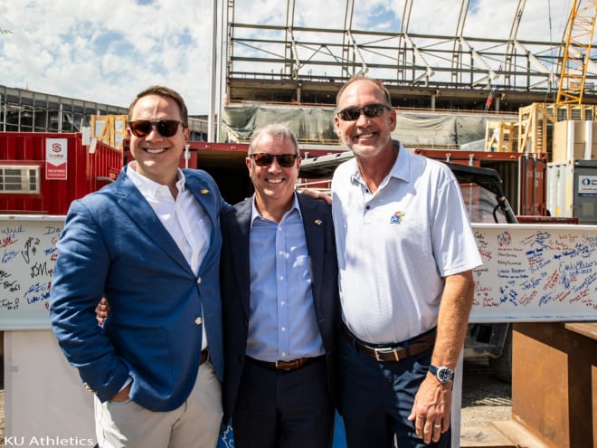 Final steel beam ceremony for the football stadium