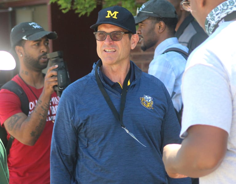 Jim Harbaugh, Michigan Wolverines Football Staff Hit Recruiting Trail ...