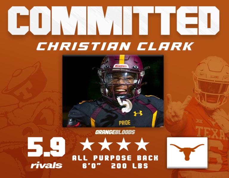 Longhorns Snag Commitment From Elite RB Christian Clark - Orangebloods