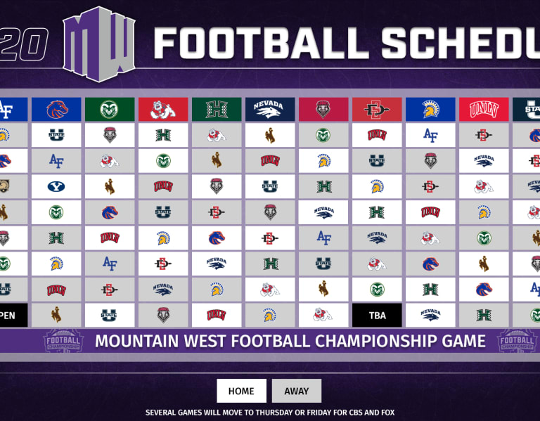 Blue-Turf - MOUNTAIN WEST ANNOUNCES 2020 FOOTBALL SCHEDULE