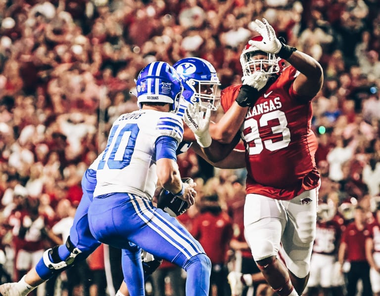 Analyzing the film from Arkansas Razorbacks vs BYU Cougars football