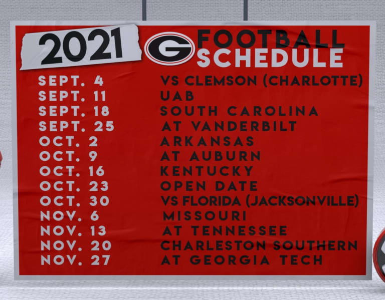 Uga Printable Football Schedule