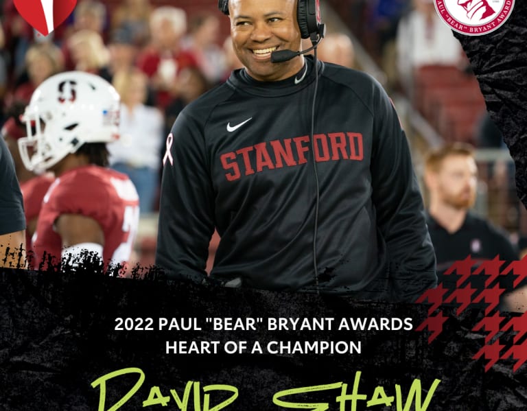 CardinalSportsReport  -  David Shaw receives Paul “Bear” Bryant Heart of a Champion Award