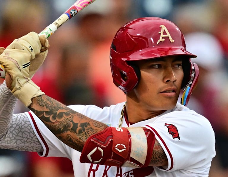 Clutch swings, dominant pitching push Hogs past UCLA, 7-3
