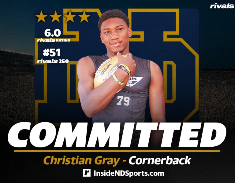 Notre Dame earns commitment from 2023 Rivals100 CB Christian Gray