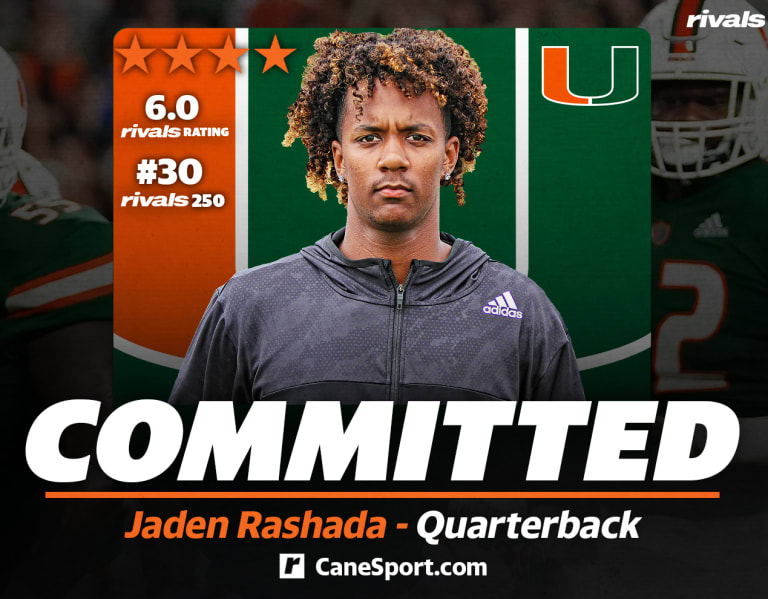 Elite fourstar QB Jaden Rashada picks 'The U' Rivals Football(06)