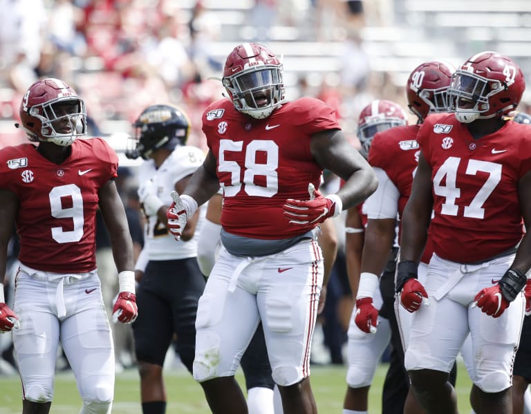 Alabama OT Alex Leatherwood in 2019: Pass block snaps: 440 QB