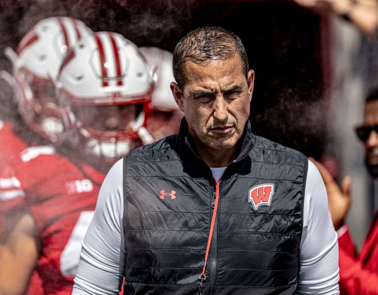 Wisconsin football coach Luke Fickell tells students to arrive on time