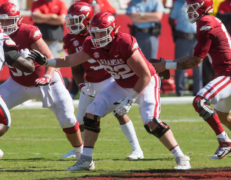 Arkansas offensive lineman Brady Latham hailed as No. 6 in the HawgBeat’s top 20 countdown series for 2023