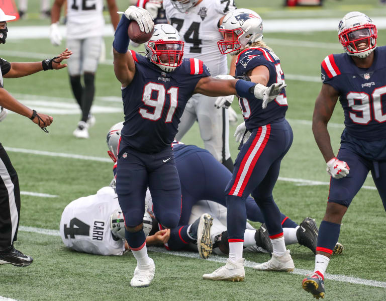 Patriots Defensive End Deatrich Wise Jr. Stands In Line For The