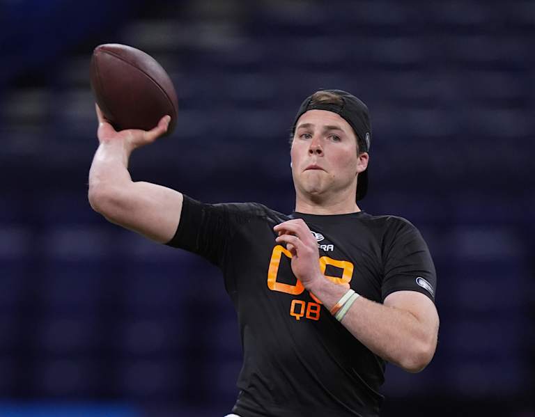 NFL Combine Tracker: Former Notre Dame QB Riley Leonard puts arm on display