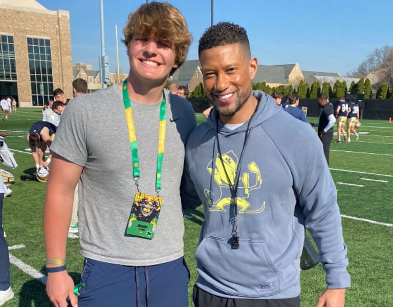 2026 four-star OL Gregory Patrick makes time for Notre Dame in busy ...