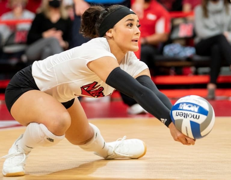 Nebraska volleyball defensive specialist Keonilei Akana entered the