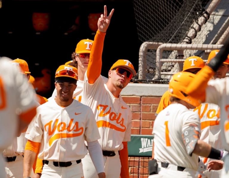 Tennessee's Drew Gilbert and pitching coach Frank Anderson ejected