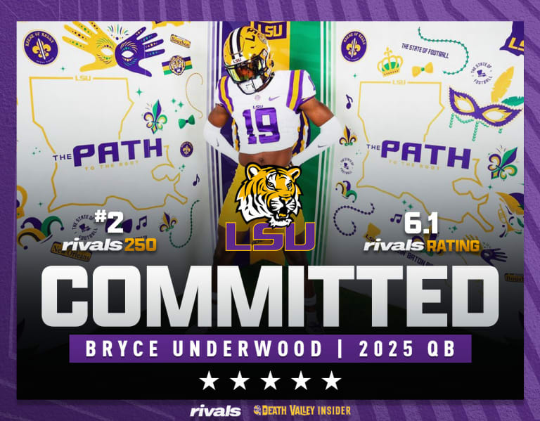 Class Of 2025 Fivestar Quarterback Bryce Underwood Commits To LSU