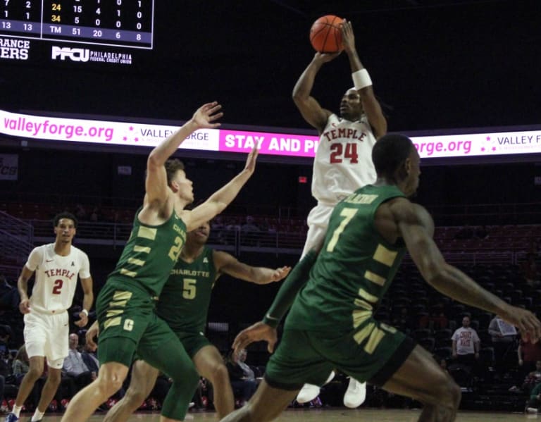 Temple holds off last-place Charlotte, 90-89, in double OT