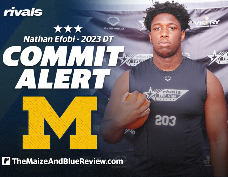 Georgia three-star OL/DT Nathan Efobi commits to the Michigan Wolverines