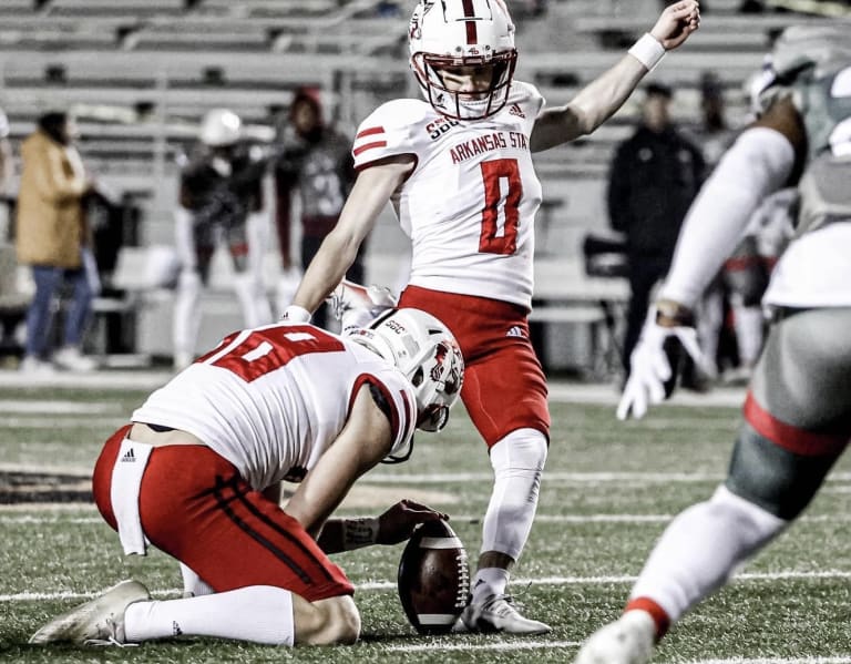 Former Arkansas State kicker Blake Grupe boots game-winner for