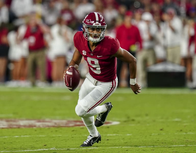 Jameson Williams tied an Alabama mark for second-longest TD catch