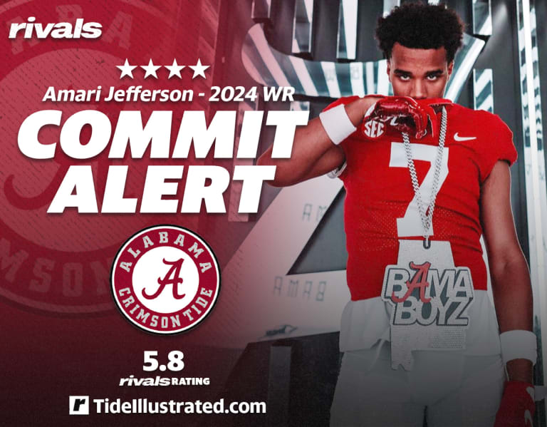 Rivals.com  –  Alabama lands four-star wide receiver Amari Jefferson