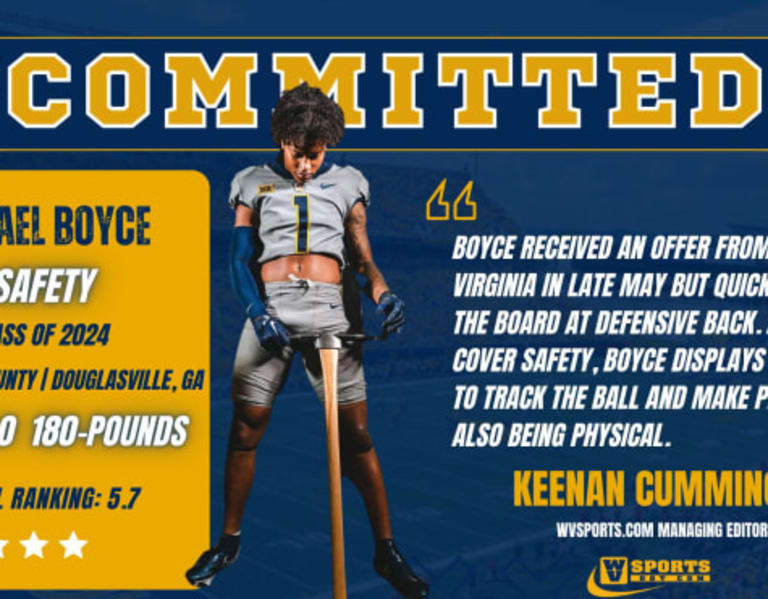 WVSports  –  2024 DB Boyce adds name to West Virginia commitment list