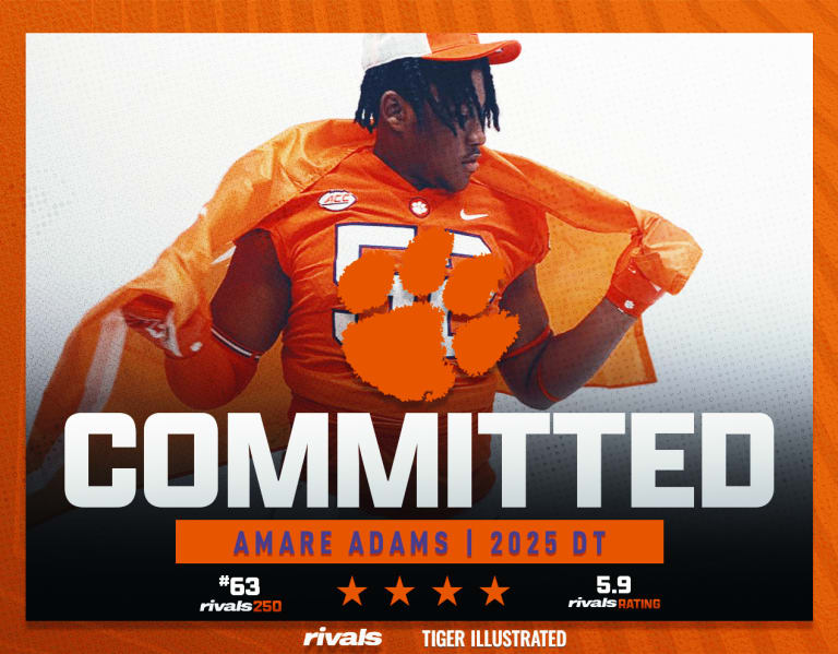 Clemson Lands A Commitment From 2025 Rivals250 DL Amare Adams