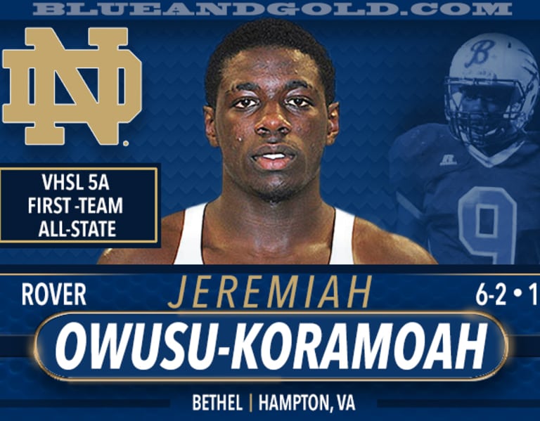 SIGNED: Rover Jeremiah Owusu-Koramoah - InsideNDSports