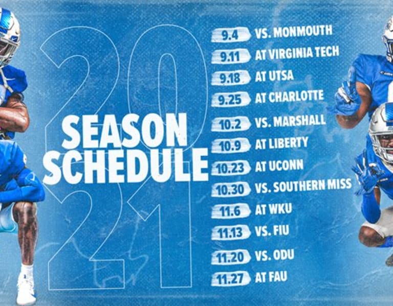 OFFICIAL MTSU 2021 FOOTBALL SCHEDULE RELEASED GoMiddle