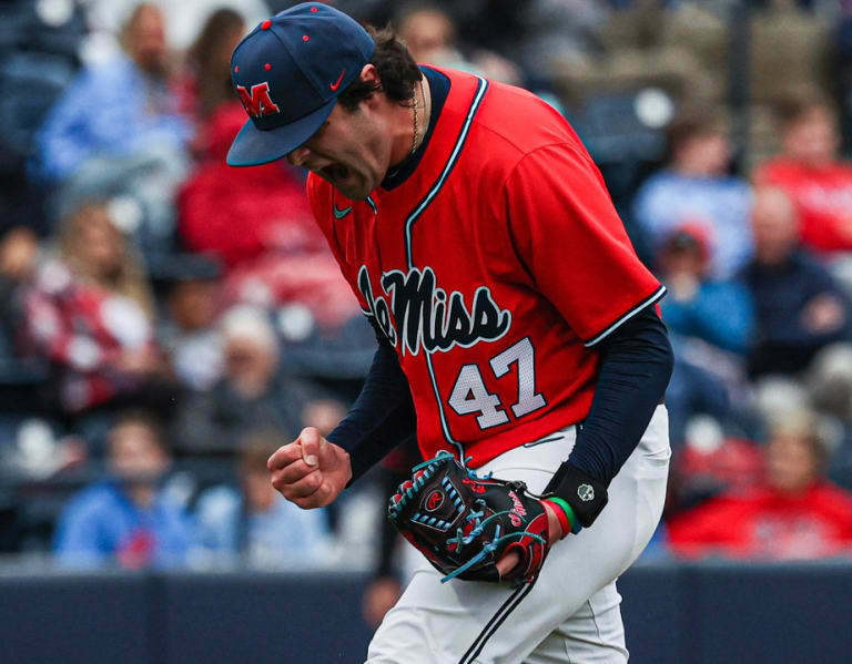 Ole miss red baseball hot sale jersey