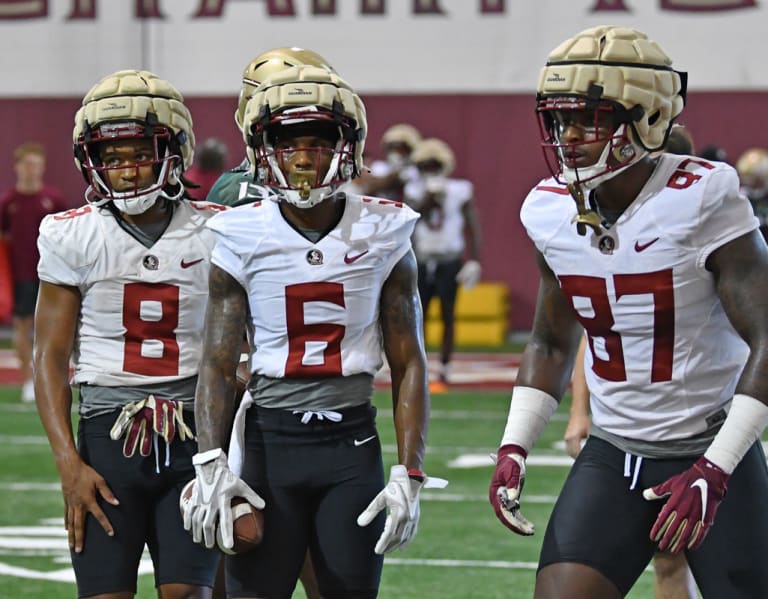 Video footage of FSU Football practice as camp moves into day two