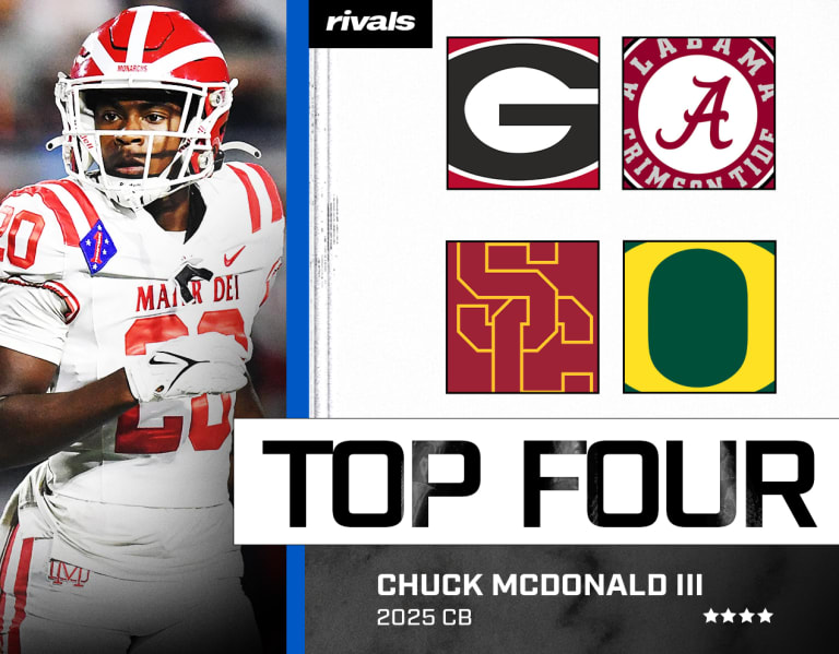 On a bittersweet day, highly sought after four-star cornerback Chuck McDonald announced his top four college choices.