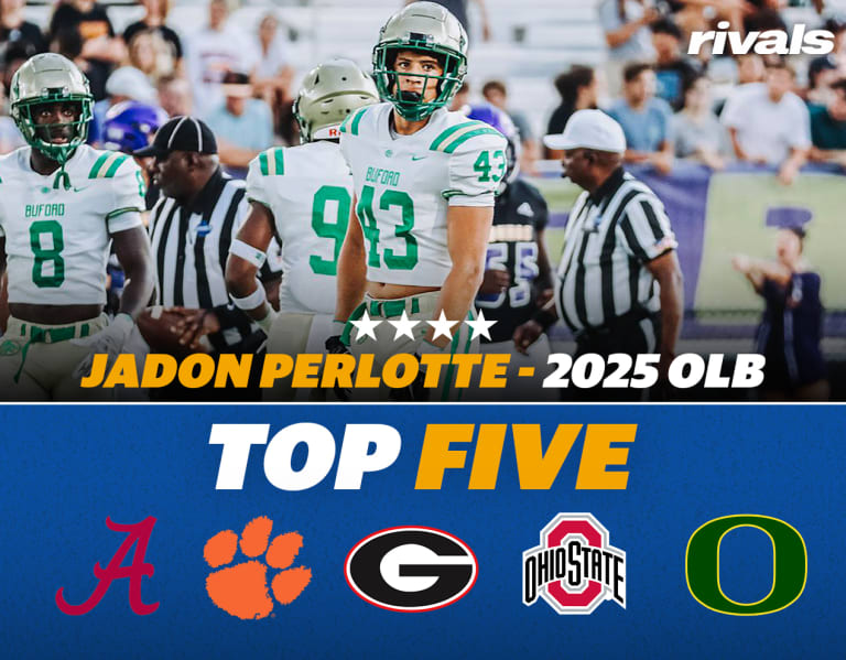 Topfive released by 2025 fourstar OLB Jadon Perlotte Rivals