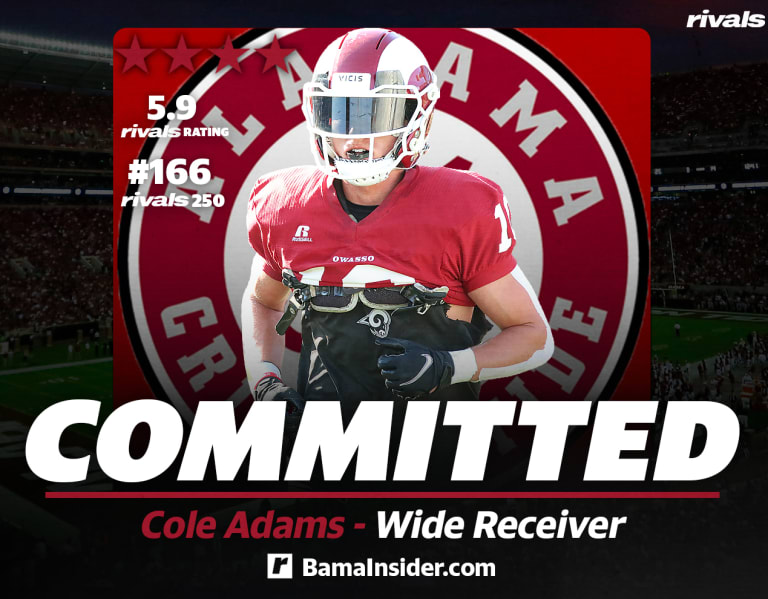 Alabama Lands Commitment From Four-star WR Cole Adams - Rivals.com ...