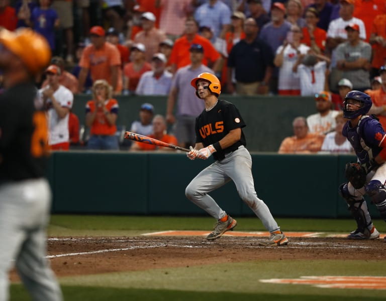 See Tennessee baseball's Drew Gilbert bat flip after 9th inning home run