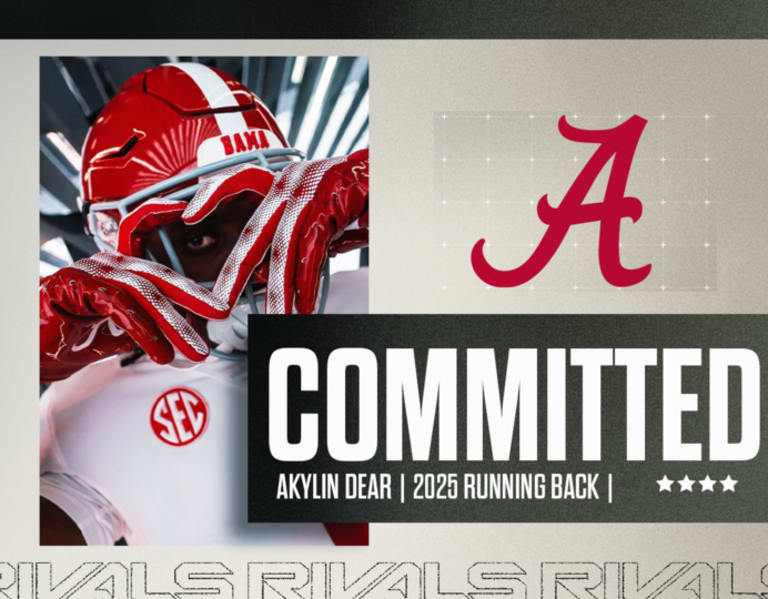 Alabama rolls with a commitment from elite RB Akylin Dear ...