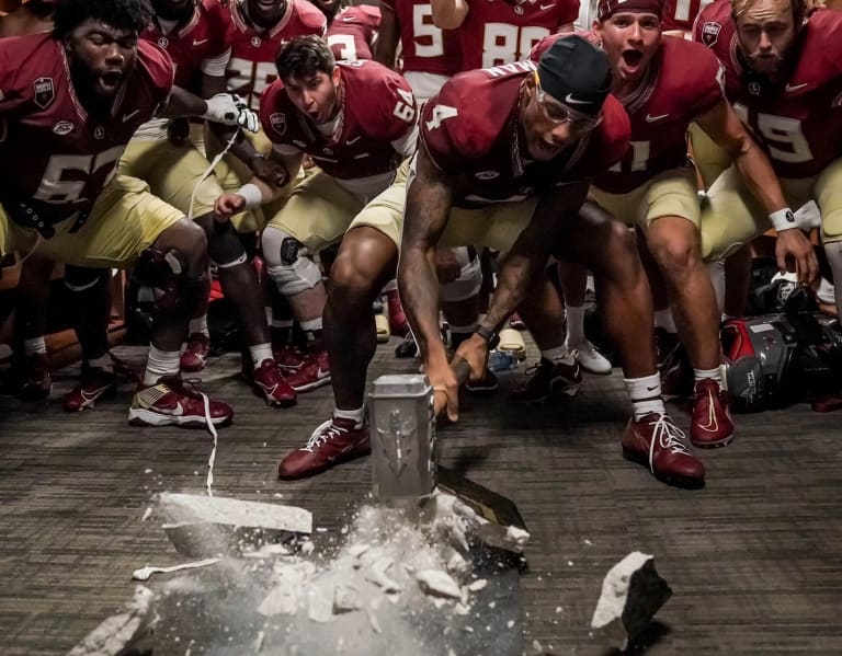 Watch Keon Coleman breaks the rock after FSU's win TheOsceola