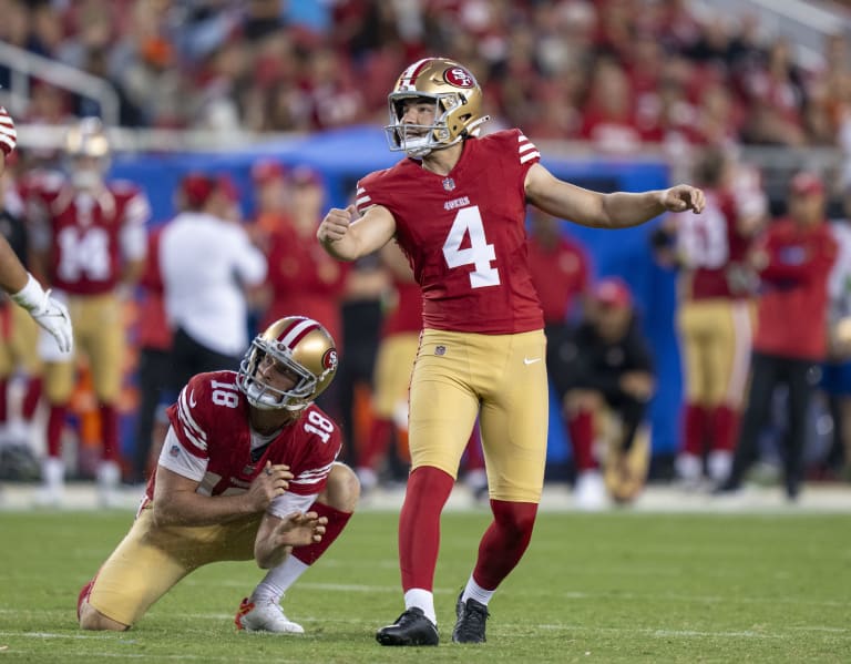 Jake Moody of the San Francisco 49ers kicks the winning field goal in  News Photo - Getty Images