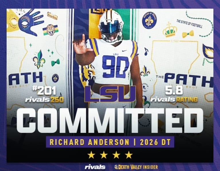 Rival250 DT Richard Anderson commits to LSU: 