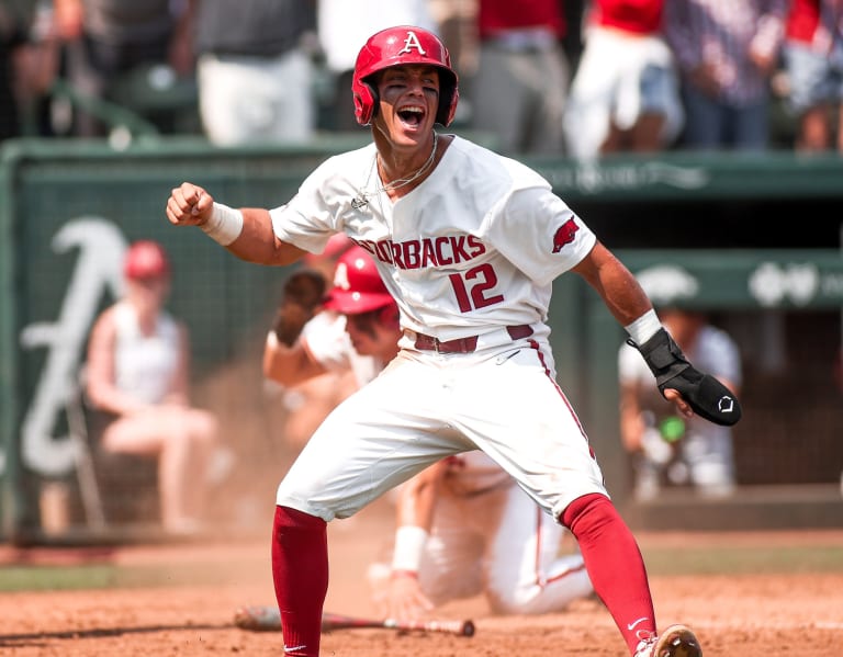 Arkansas Baseball Outfielders Jace Bohrofen, Tavian Josenberger, Jared