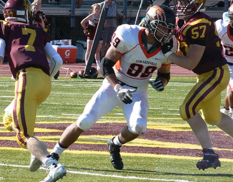 A.J. Epenesa (Edwardsville)  Football helmets, Edwardsville, Football