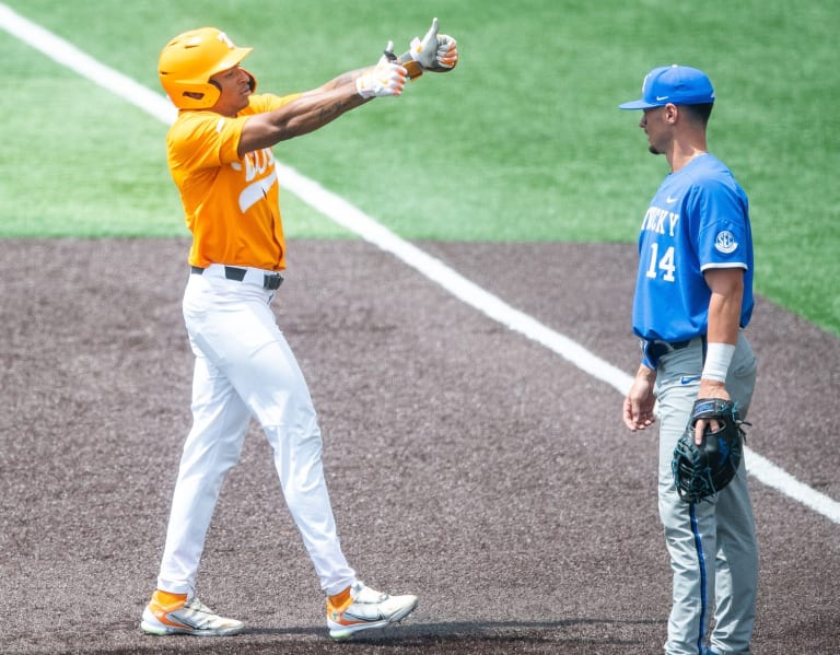 Chase Burns reacts to Vols' series win over Kentucky