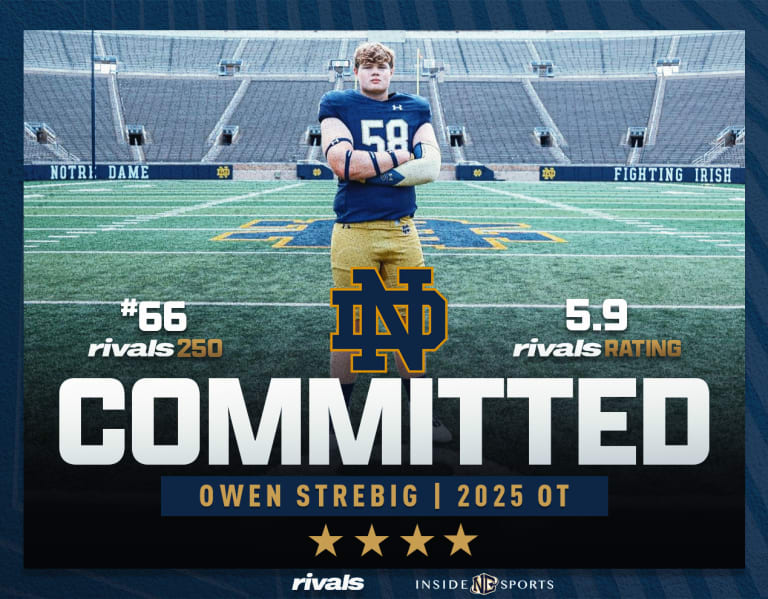 2025 Rivals100 OT Owen Strebig Commits To Notre Dame Football