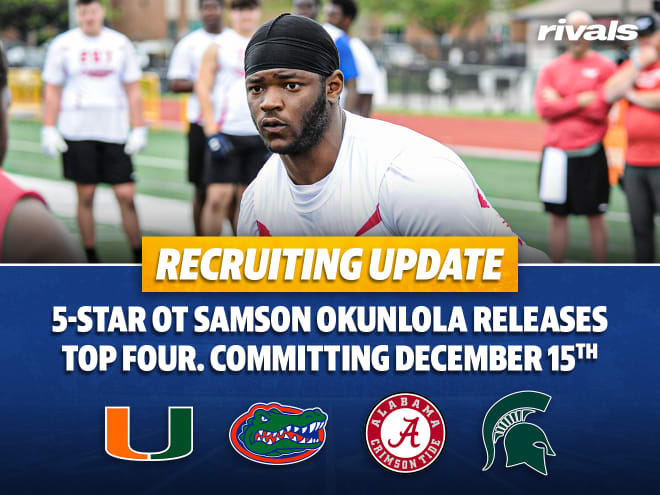 Five-star OT Samson Okunlola names his four finalists