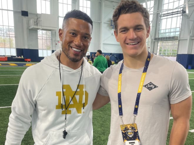 Dominic Funke recaps Blue-Gold Game visit, familial history with Notre Dame