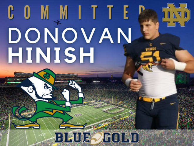 DT Donovan Hinish Commits To Notre Dame Football