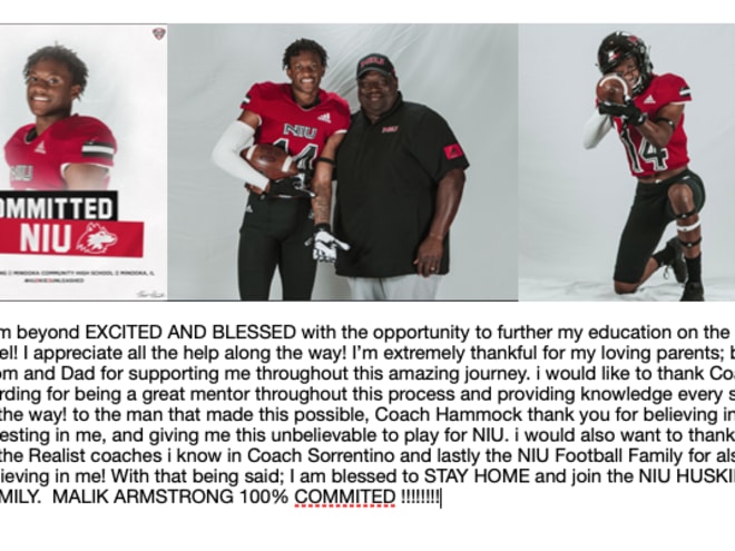 WR Armstrong pledges to NIU