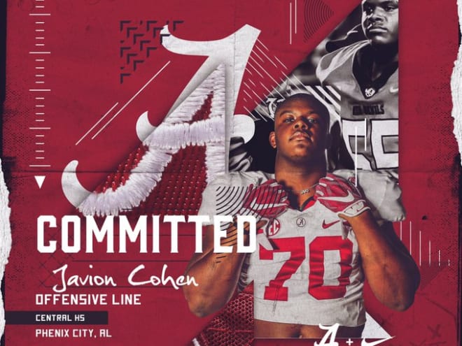 Four-star OL Javion Cohen announces commitment to Alabama