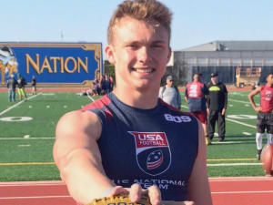 2019 LB Blake Antzoulatos camps at Wisconsin