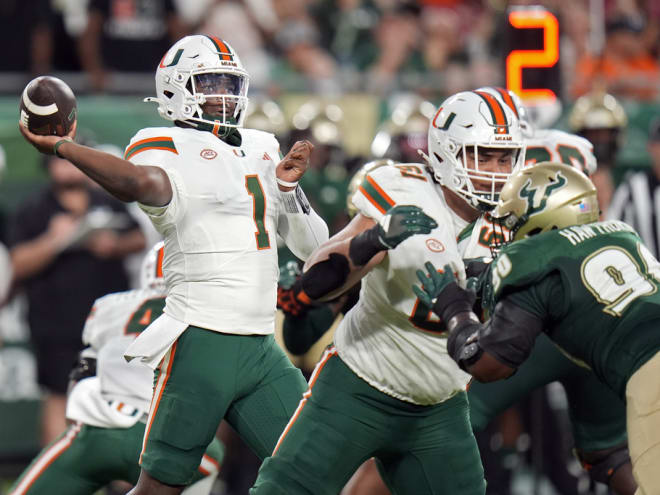 No. 8 Miami scores 36 unanswered to pull away from USF, 50-15